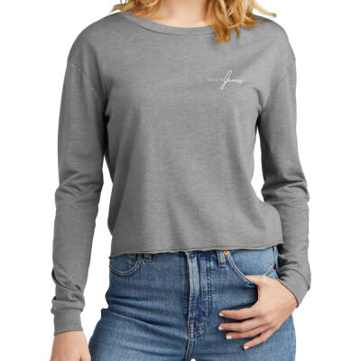 Salon James- White font - Women's Perfect Tri ® Midi Long Sleeve Tee Thumbnail